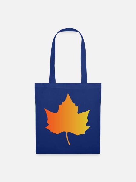 Herbstlicher Farbverlauf Ahornblatt - Stoffbeutel - Royalblau