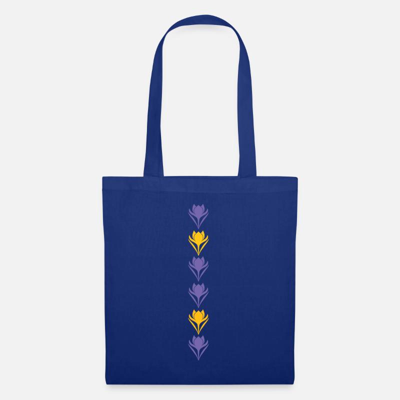 Rangée de crocus - Sac en tissu - bleu royal