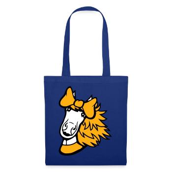 Horse Girl Female Cute Pretty Bow Woman - Tote Bag - royal blue - Front