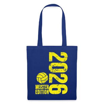 Volleyball Meister Shirt 2026, gelb, Badehose - Stoffbeutel - Royalblau - Vorne