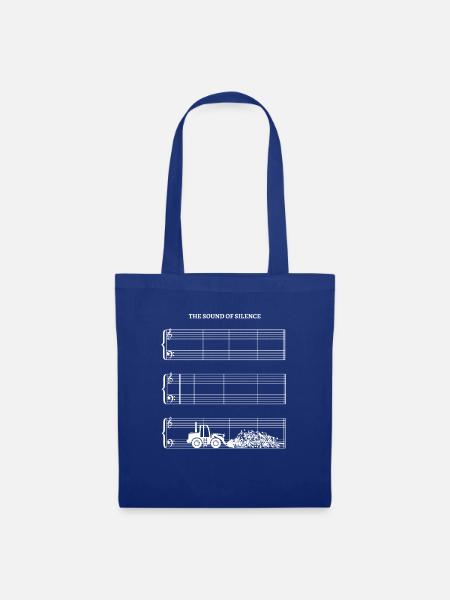 Sound Of Silence Notenblatt ohne Noten Radlader - Stoffbeutel - Royalblau