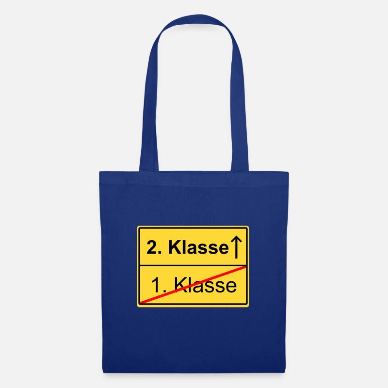 Ortsschild 1 Klasse 2 Klasse Schild Schule - Stoffbeutel - Royalblau