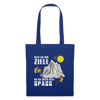 Das Ziel Berg, der Weg Spass! Wander u.Bergsteiger - Stoffbeutel - Royalblau - Vorne