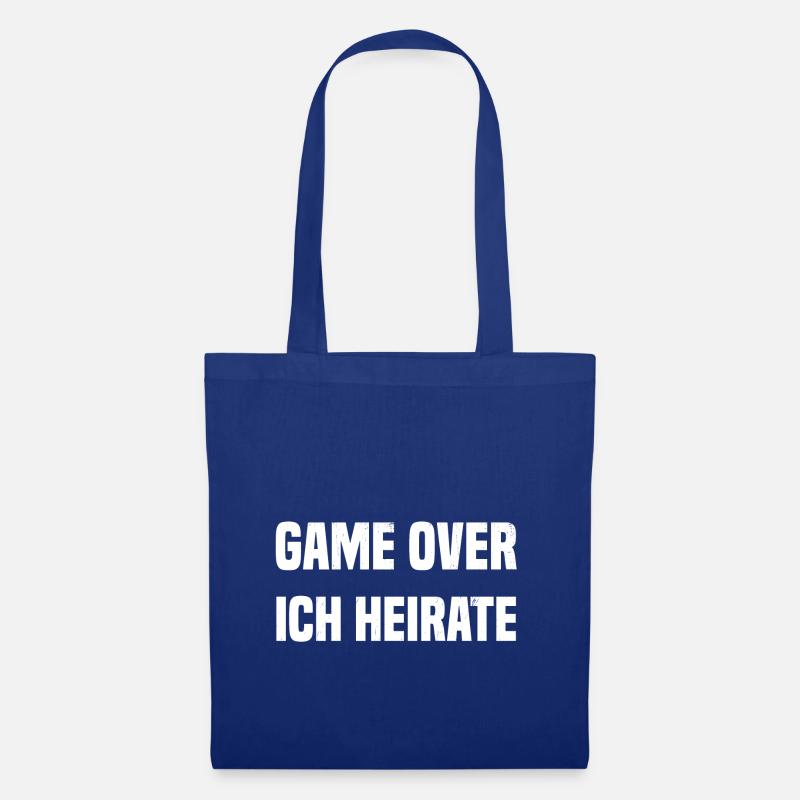 Game Over Ich heirate - Stoffbeutel - Royalblau