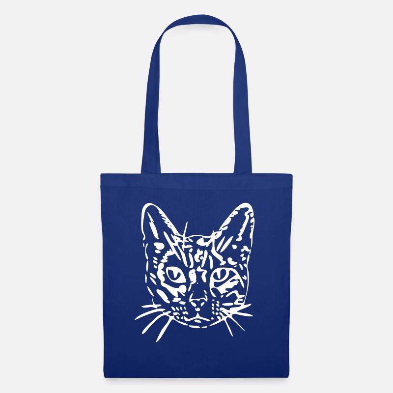 Katze, Mieze, Miezekatze, Geschenk, Geschenkidee - Stoffbeutel - Royalblau