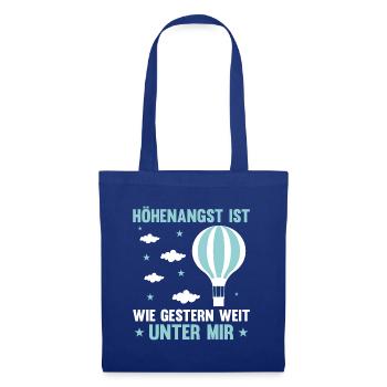 Heißluftballon Ballonfahrer Gasballon Höhenangst - Stoffbeutel - Royalblau - Vorne