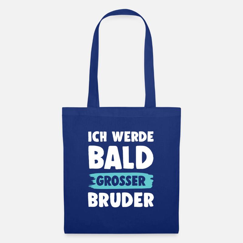 Ich werde grosser Bruder - Stoffbeutel - Royalblau