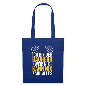 Bauherr Hausbau Eigenheim Richtfest 2022 - Stoffbeutel - Royalblau - Vorne