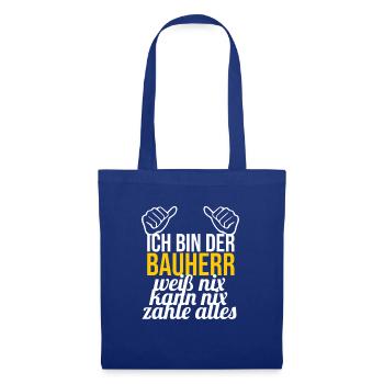 Bauherr Hausbau Eigenheim Richtfest 2022 - Stoffbeutel - Royalblau - Vorne
