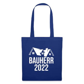 Bauherr Hausbau Eigenheim Richtfest 2022 - Stoffbeutel - Royalblau - Vorne