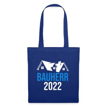 Bauherr Hausbau Eigenheim Richtfest 2022 - Stoffbeutel - Royalblau - Vorne
