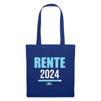 Rentner 2024 Ruhestand 2024 Der Countdown läuft - Stoffbeutel - Royalblau - Vorne