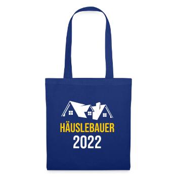 Bauherr Hausbau Eigenheim Richtfest 2022 - Stoffbeutel - Royalblau - Vorne