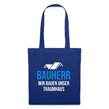 Bauherr Hausbau Eigenheim Richtfest 2022 - Stoffbeutel - Royalblau - Vorne