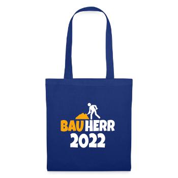 Bauherr Hausbau Eigenheim Richtfest 2022 - Stoffbeutel - Royalblau - Vorne