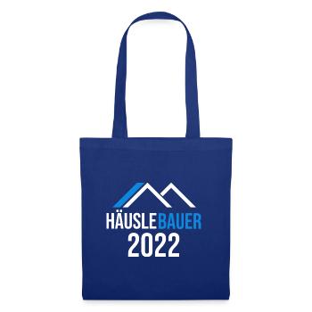 Bauherr Hausbau Eigenheim Richtfest 2022 - Stoffbeutel - Royalblau - Vorne