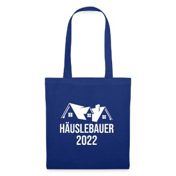 Bauherr Hausbau Eigenheim Richtfest 2022 - Stoffbeutel - Royalblau - Vorne