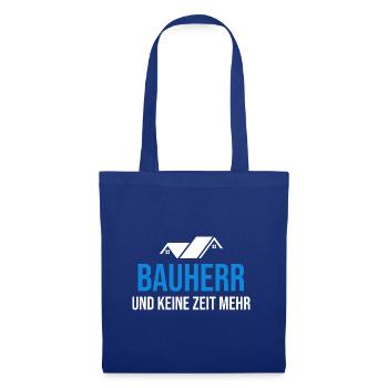 Bauherr Hausbau Eigenheim Richtfest 2022 - Stoffbeutel - Royalblau - Vorne