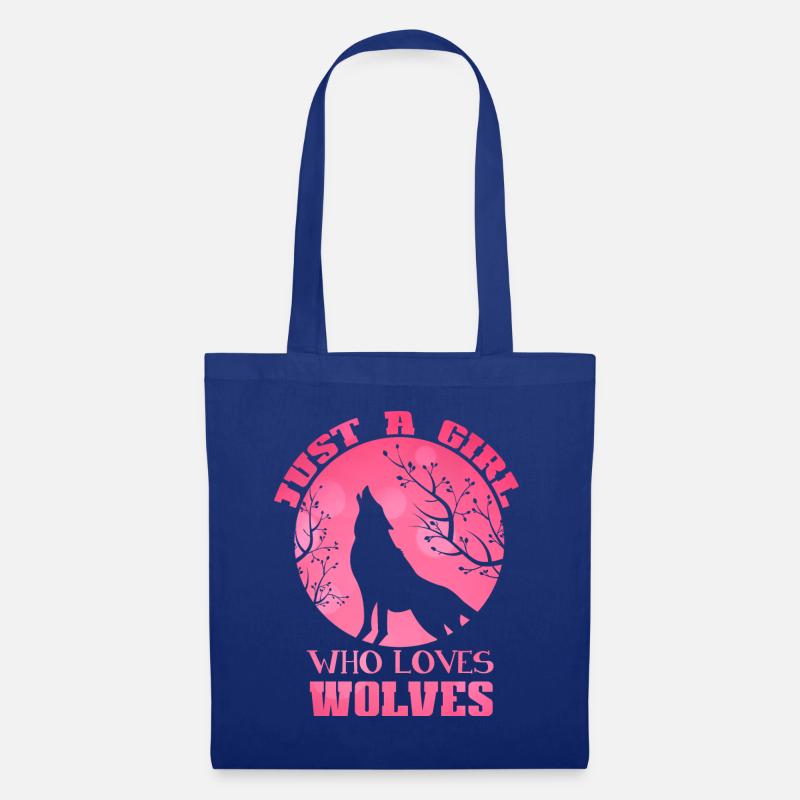 Wolf - Stoffbeutel - Royalblau