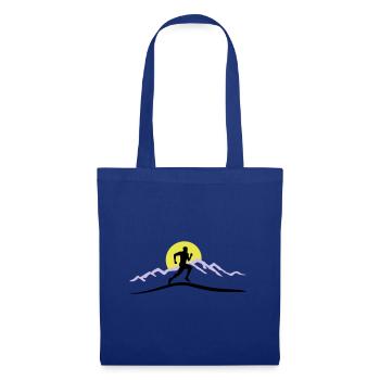 Running, Runner & Mountains & Sun - Tote Bag - royal blue - Front