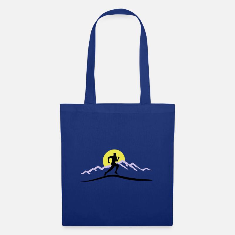 Running, Runner & Mountains & Sun - Tote Bag - royal blue