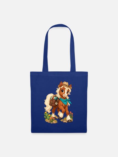 Pony-Wanderer im Westernlook - Stoffbeutel - Royalblau