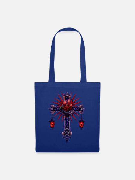 Dunkles Rosenkreuz-Laterne - Stoffbeutel - Royalblau