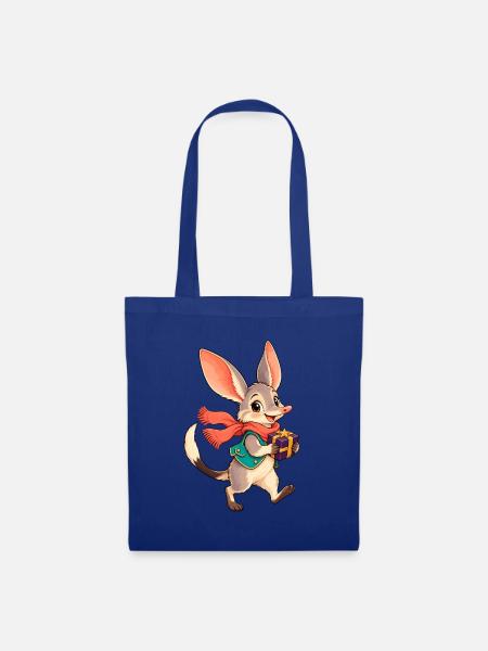 Hoppelhase mit Geschenkzauber - Stoffbeutel - Royalblau