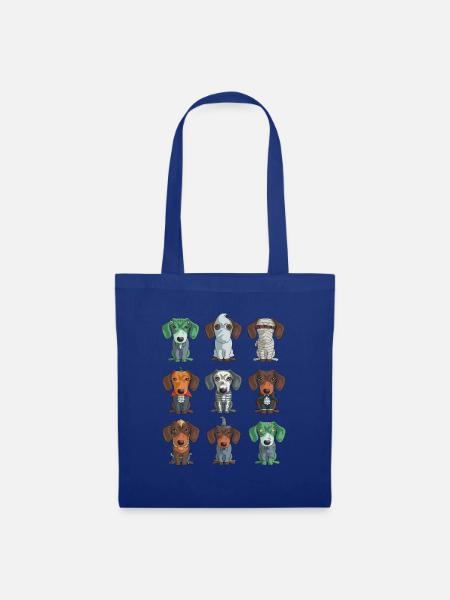 Niedlicher Dackel Halloween lustiger Weiner für - Stoffbeutel - Royalblau