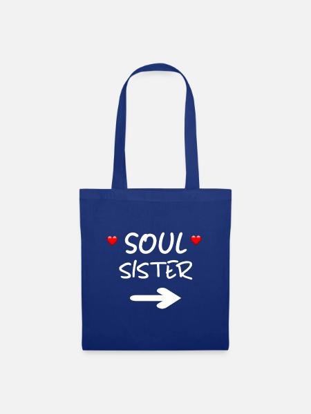 Beste Freundin Soul Sister Freundinnen Geschenk - Stoffbeutel - Royalblau