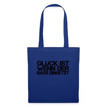 Glück ist wenn des Bass einsetzt - Stoffbeutel - Royalblau - Vorne