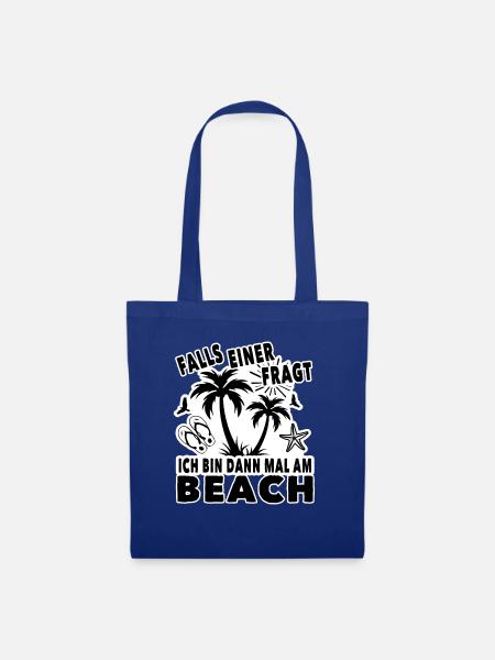 Ich bin dann mal am Beach - Stoffbeutel - Royalblau