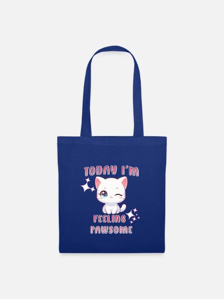 Pawsome Cat - Stoffbeutel - Royalblau