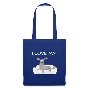 LOVE MY DOG3 - Stoffbeutel - Royalblau - Vorne