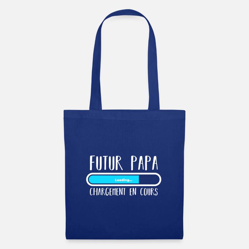 Futur Papa loading blanc - Sac en tissu - bleu royal