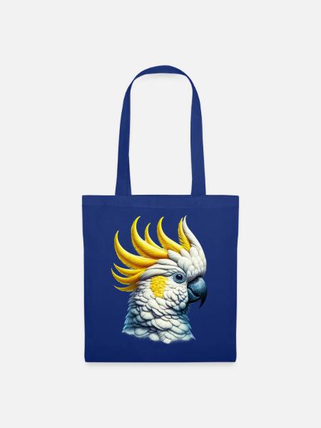Kakadu-Papagei - Stoffbeutel - Royalblau