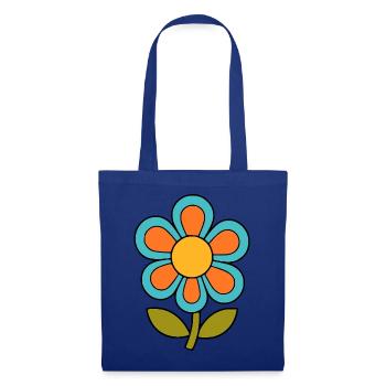 70s flower pattern retro flowerpower - Tote Bag - royal blue - Front