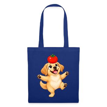 Süßer Labrador Cartoon Tomate balancieren - Stoffbeutel - Royalblau - Vorne