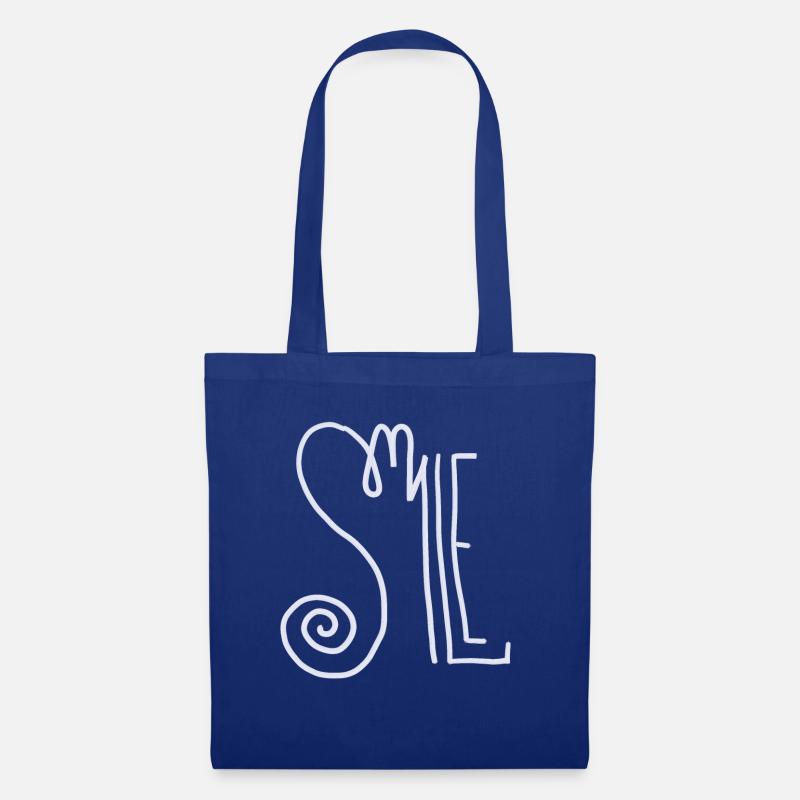 Smile Typografie - Stoffbeutel - Royalblau
