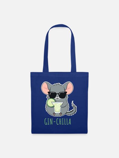Gin- Chinchilla Gin - Stoffbeutel - Royalblau
