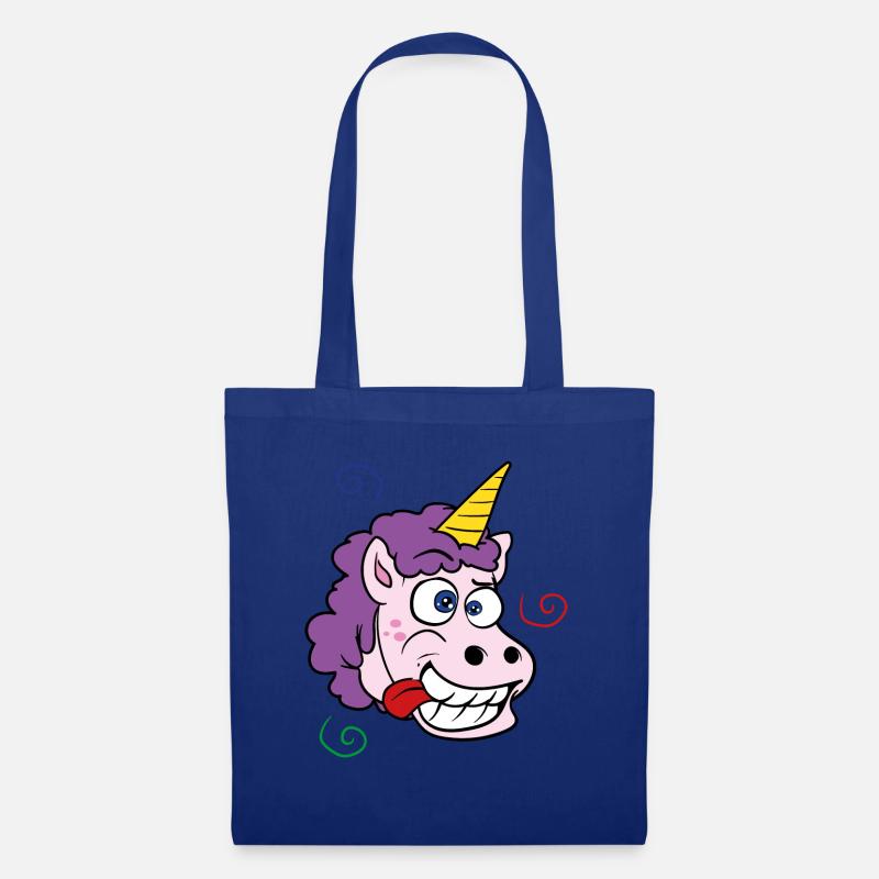 Verrücktes Einhorn - Stoffbeutel - Royalblau
