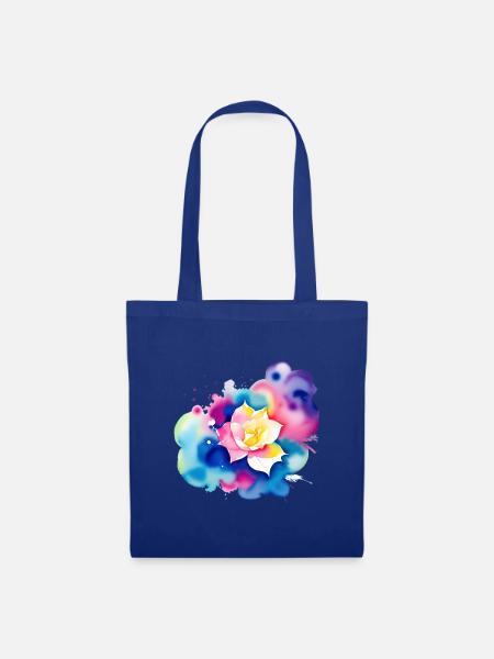 Farbtupfer: Rosa - Stoffbeutel - Royalblau