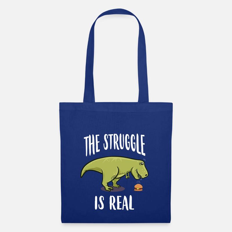 Dinosaurier Burger lustig T-Rex Geschenk Geburt - Stoffbeutel - Royalblau