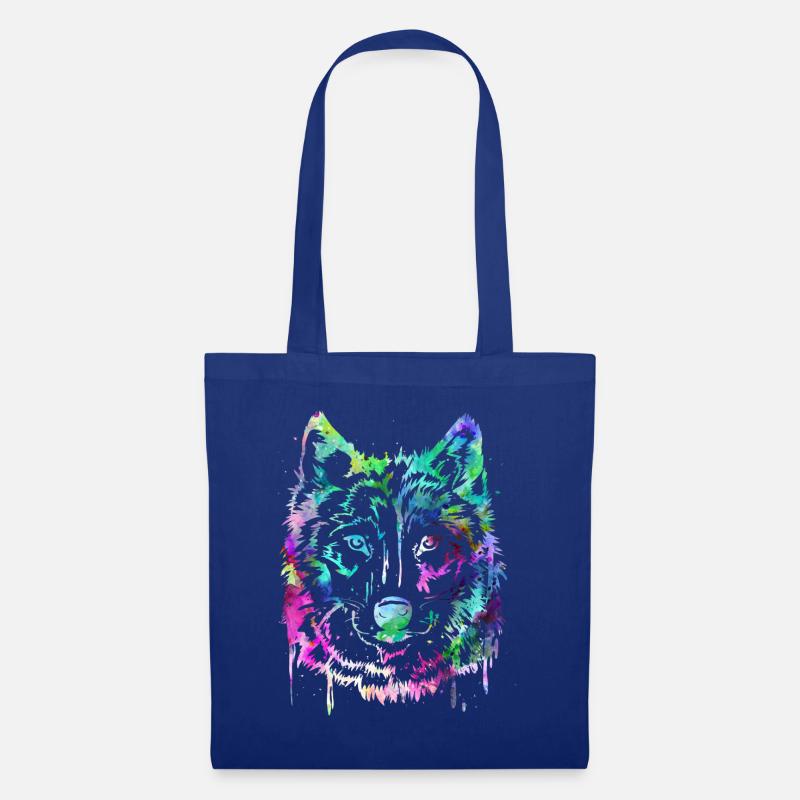 Wolf - Stoffbeutel - Royalblau