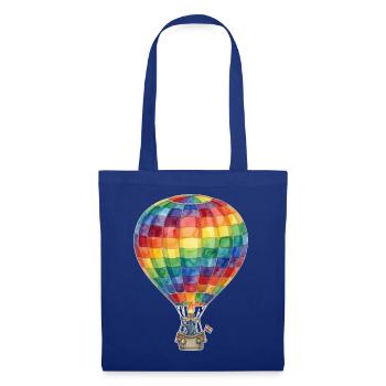 Regenbogen-Heißluftballon - Stoffbeutel - Royalblau - Vorne