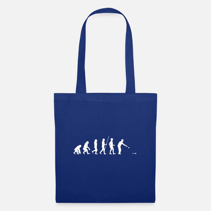evolution of man, pétanque. Gift idea - Tote Bag - royal blue