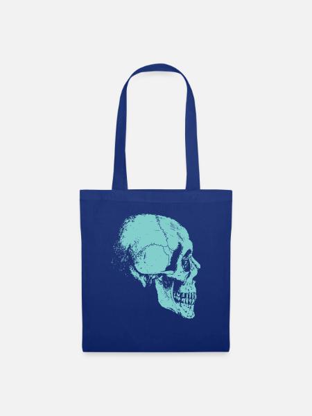 Skelett Totenkopf Bones - Stoffbeutel - Royalblau