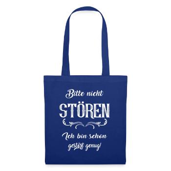 Bitte nicht stören - Stoffbeutel - Royalblau - Vorne