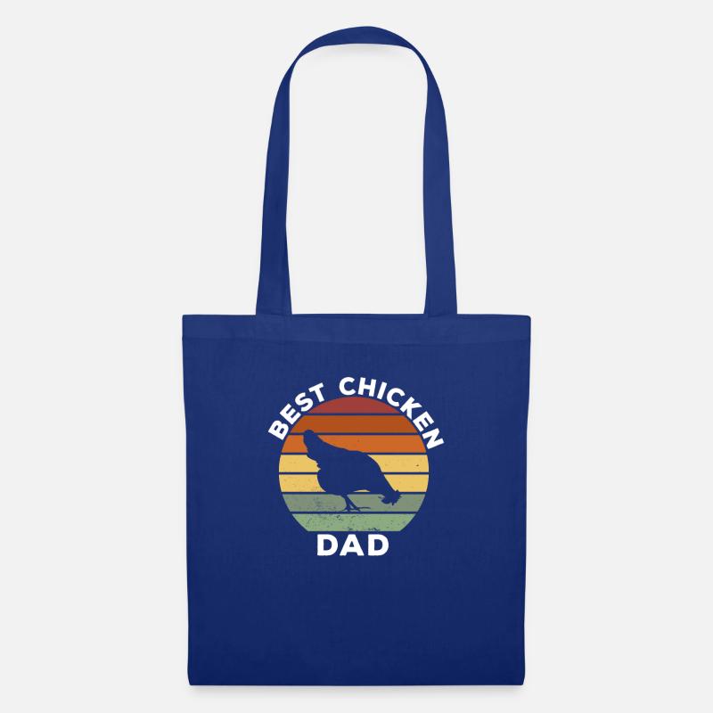 retro vintage Best Chicken Dad Geschenk - Stoffbeutel - Royalblau