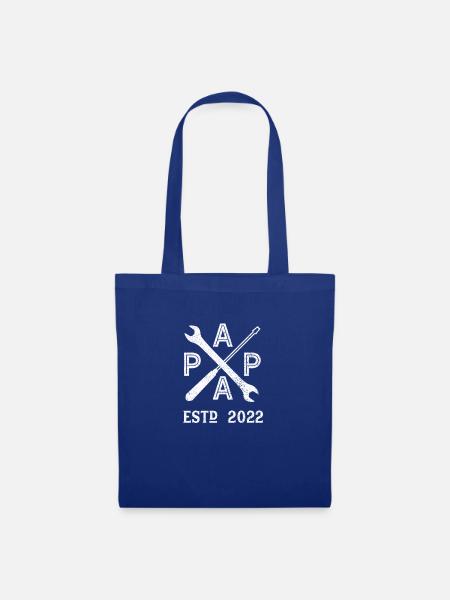 Vintage Papa Handwerker Baby Est 2022 Geschenk - Stoffbeutel - Royalblau